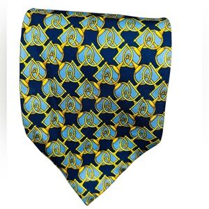 Gucci Blue and Yellow Patterned Tie